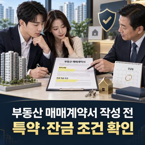 부동산 매매계약서 작성 전 특약과 잔금 조건 확인 방법